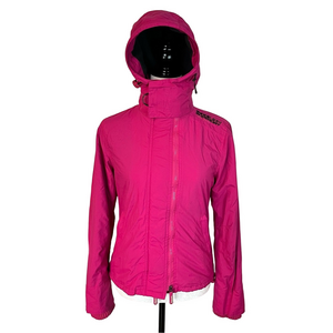 Superdry Pop Zip Hooded Arctic SD-Windcheater Pink Ski Jacket S Snowboarding